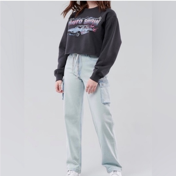 Hollister Ultra High-Rise Dad Cargo Jean Vintage Stretch 27R - Picture 16 of 16